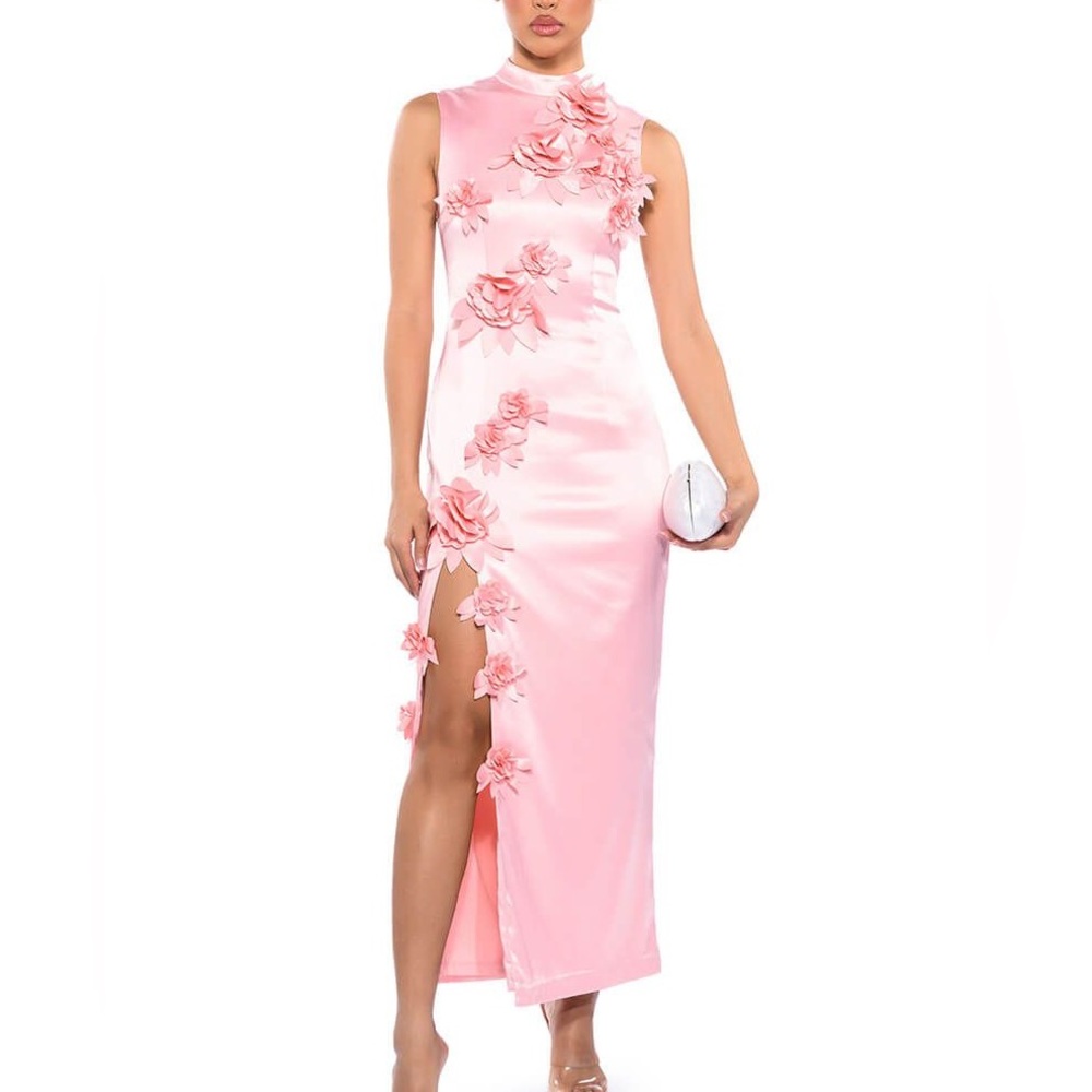 Silk Floral Midi Dress